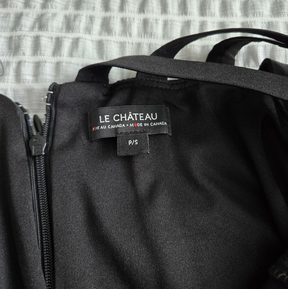 Le Chateau Black Strappy Formfitting Slimming Formal Dress MADE IN CANADA 🇨🇦 - Picture 6 of 8